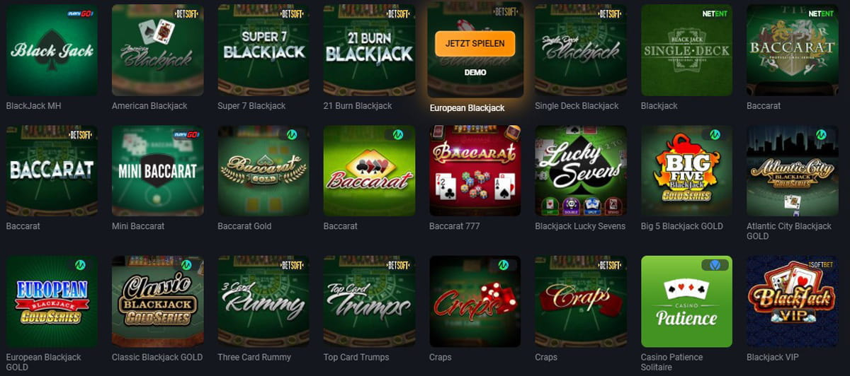 Die Tischspiele im GG.BET Casino umfassen die beliebten Klassiker und mehr.