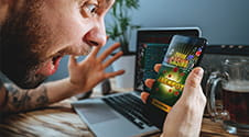 Mobile Casino Jackpot auf einem Smartphone