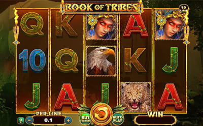 Der Book of Tribes Slot von Spinomenal im Boomerang Casino.
