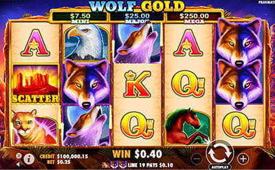 Der Slot Wolf Gold im Casinomia.