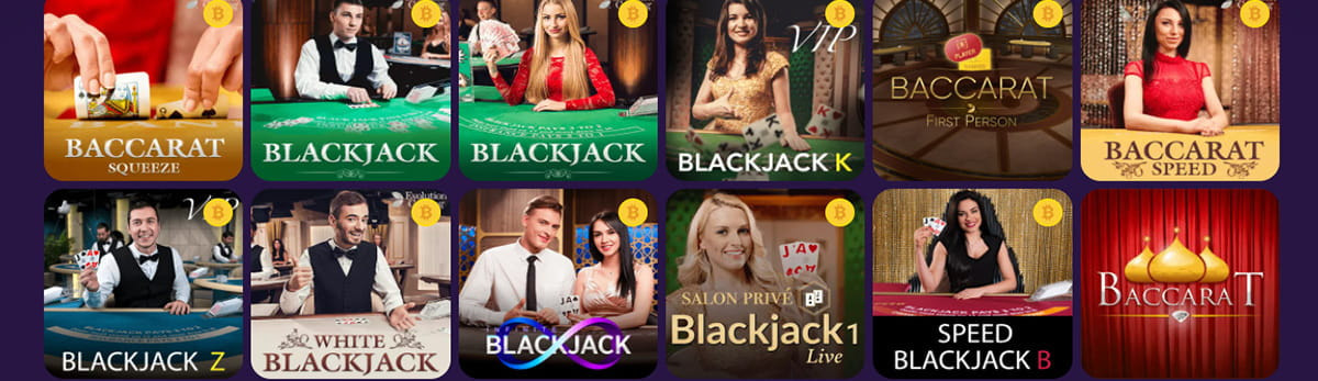 Die Auswahl an Tischspielen im Casitsu Casino.