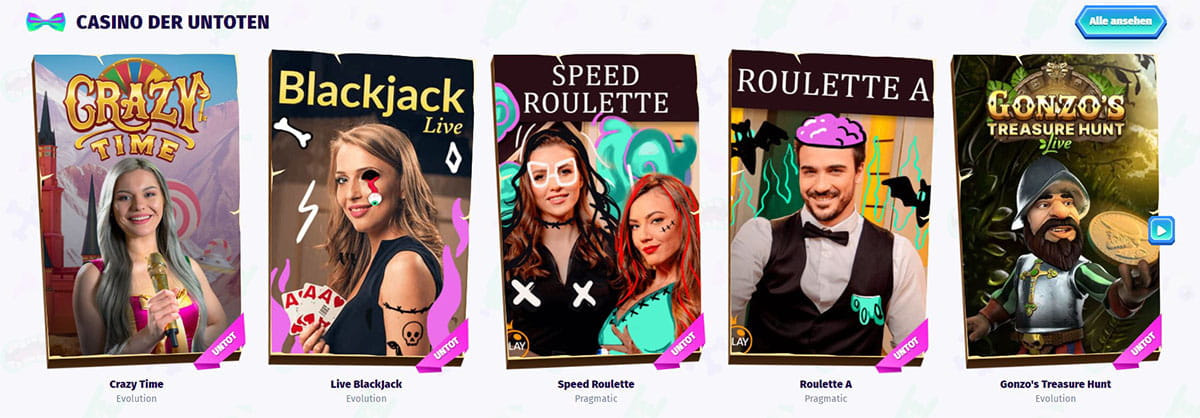 Das Casombie Casino enthält viele klassische Tischspiele in verschiedenen Variationen.