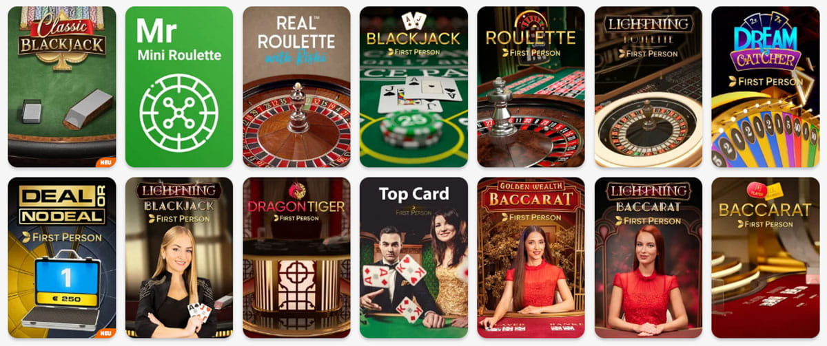 Cazimbo Roulette, Blackjack & weitere Tischspiele