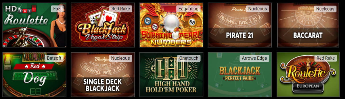 Die Tischspiele im VulkanVegas Casino.