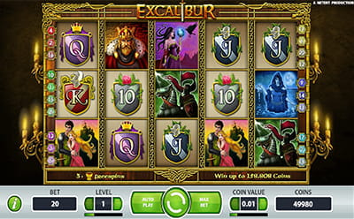 Der Excalibur Spielautomat im CobraSpins Casino.