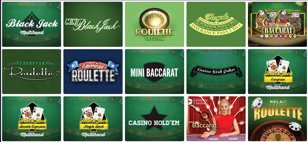 Das Crazeplay Casino bietet alle beliebten Tischspiele an