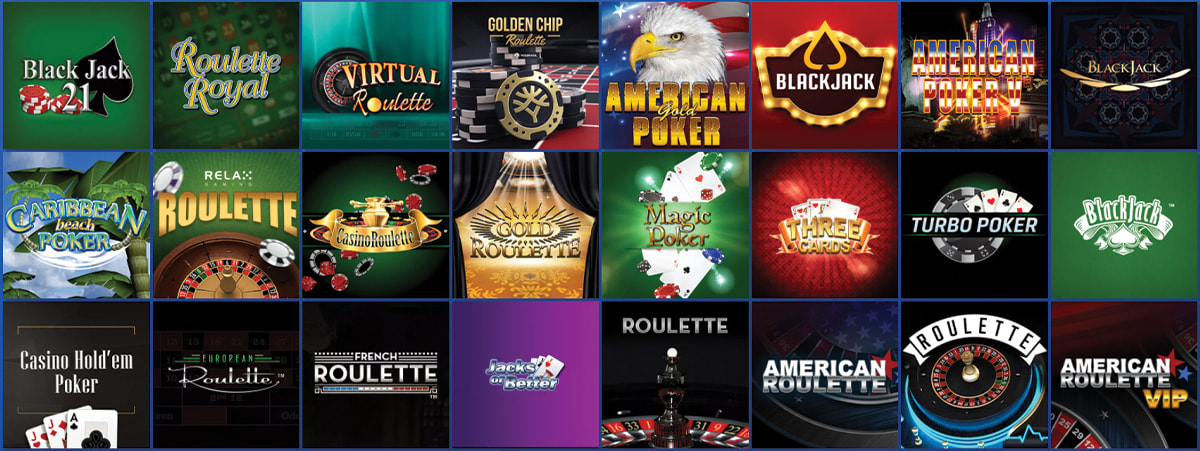 Die Tischspiel Auswahl im Euslot Casino.