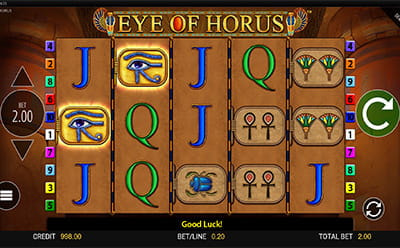 Eye of Horus in der Wildz Online Spielhalle