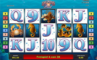 Die Übersicht über die Freidrehs bei Dolphins Pearl.