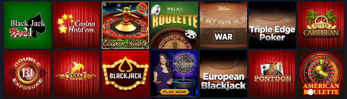 Golden Star Roulette, Blackjack & weitere Tischspiele