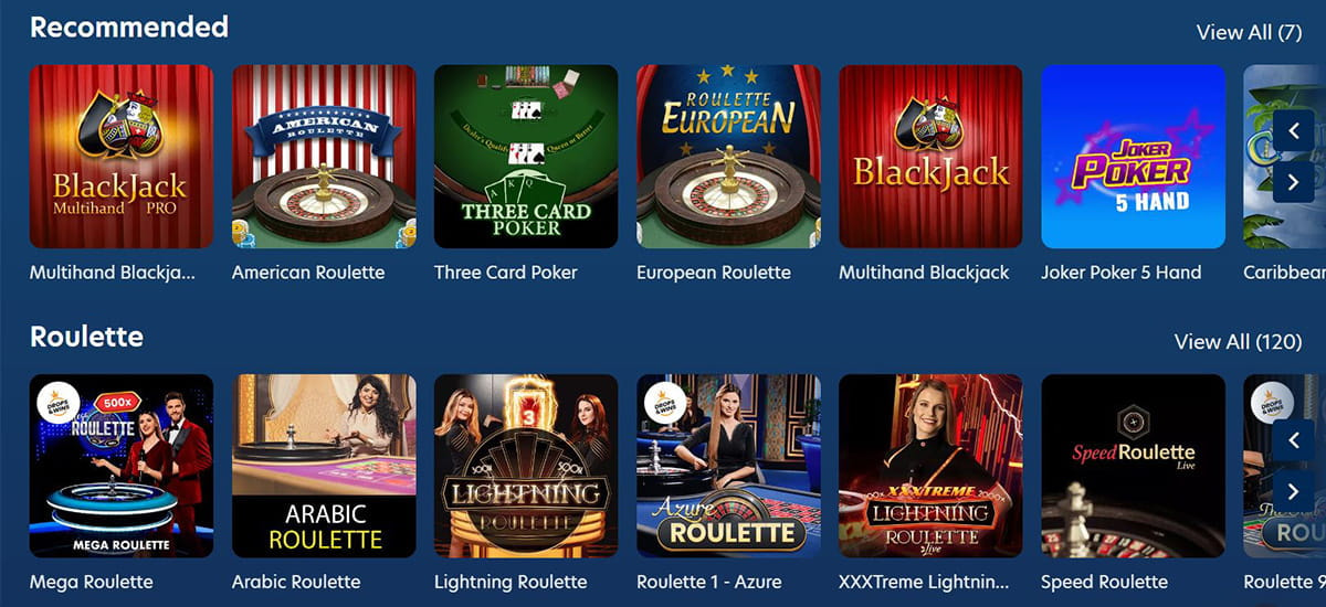Lucky Dreams Roulette, Blackjack & weitere Tischspiele