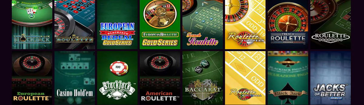 Die Auswahl an Tischspielen im LV BET Casino.