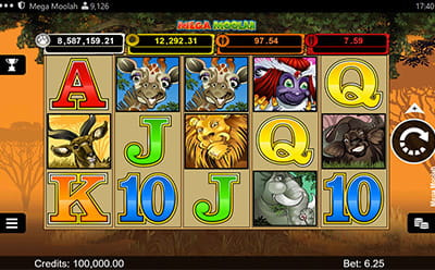 Mega Moolah in der Wheelz Spielhalle