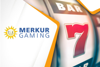 Merkur Logo und Spielautomaten Walze.