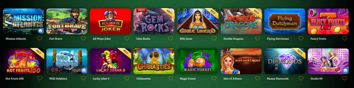 OnlineCasino.de Tischspiele Sammlung
