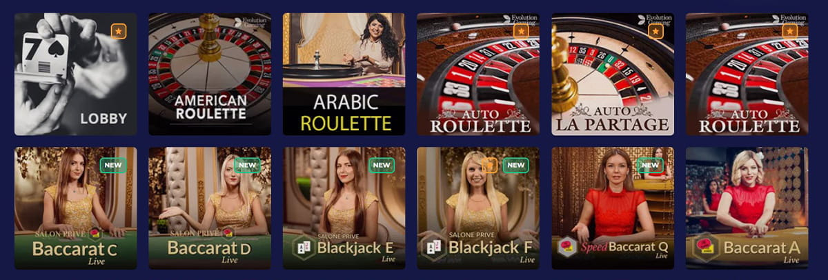 Eine Auswahl der Roulette Spiele im PinoCasino.