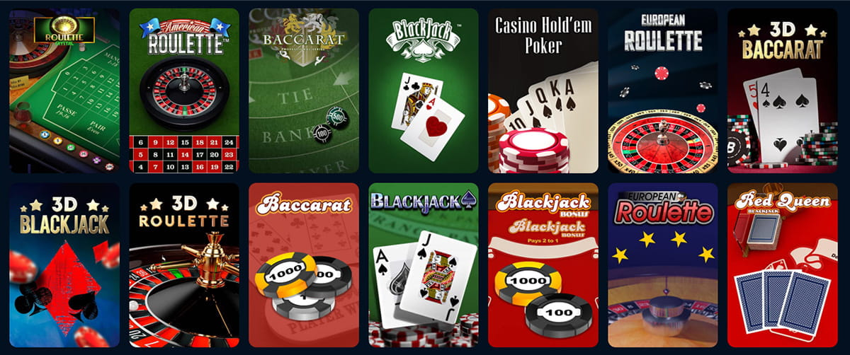 Die Übersicht über die Tischspiele im PlayZilla Casino.