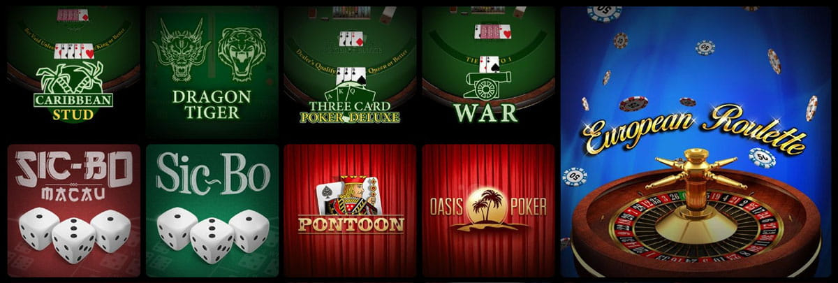 Pribet Roulette, Blackjack & weitere Tischspiele