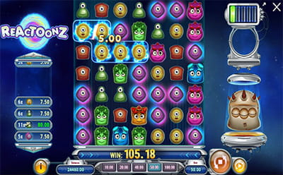 Reactoonz im Viggoslots Online Casino.