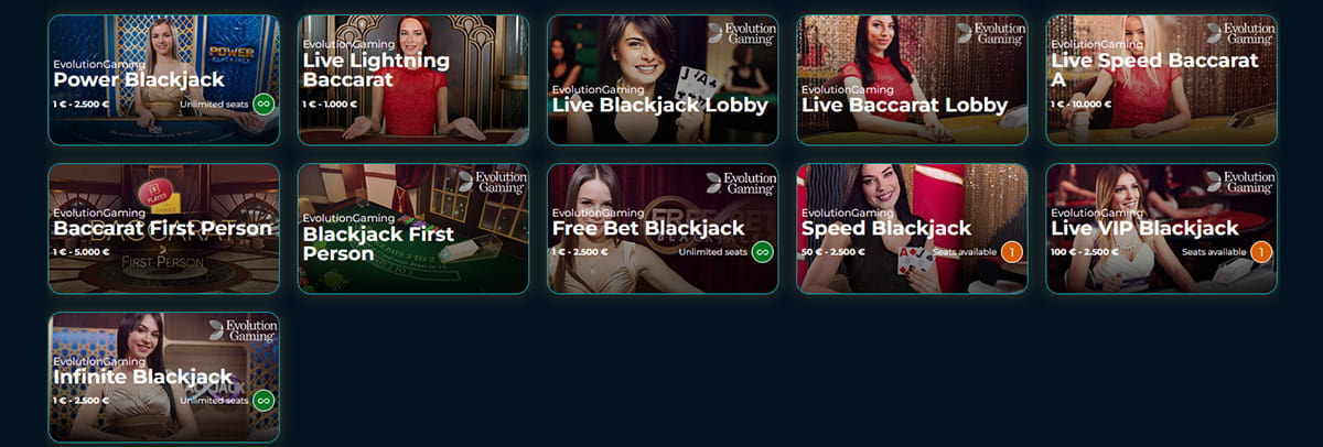 Slotsflix Roulette, Blackjack & & weitere Tischspiele