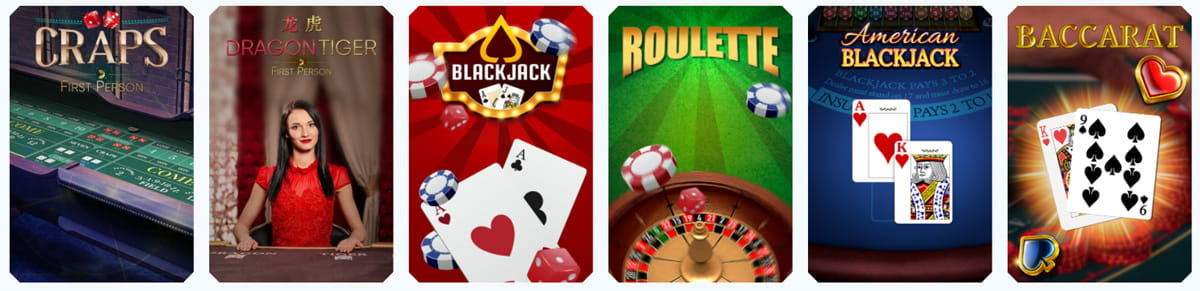 Die Tischspiel Auswahl im Sportaza Casino.