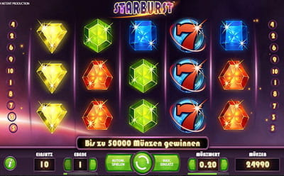 Der Slot Starburst von NetEnt.