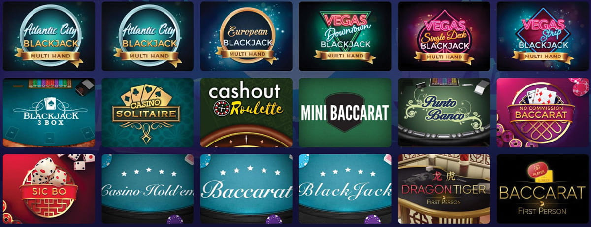 Das Stelario Casino bietet alle beliebten Tischspiele an