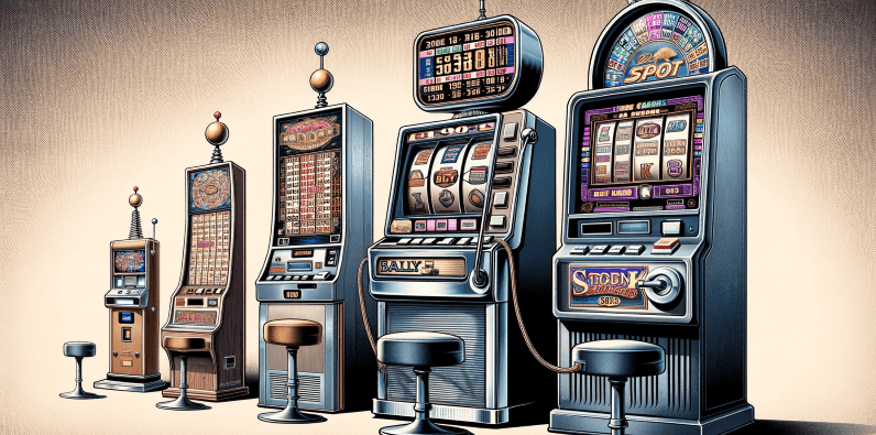  Retro Slots nebeneinander platziert.