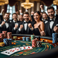 Ein Black Jack Tisch im Casino Baden-Baden, bei dem ein hoher Jackpot Gewinn erzielt wurde.
