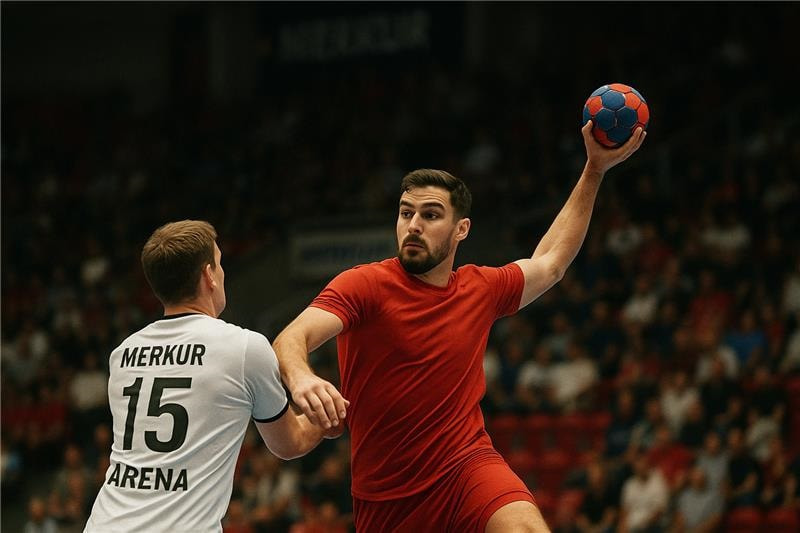 Spieler in Aktion beim Spielo-Cup Handball-Turnier 2025 in Lübbecke.